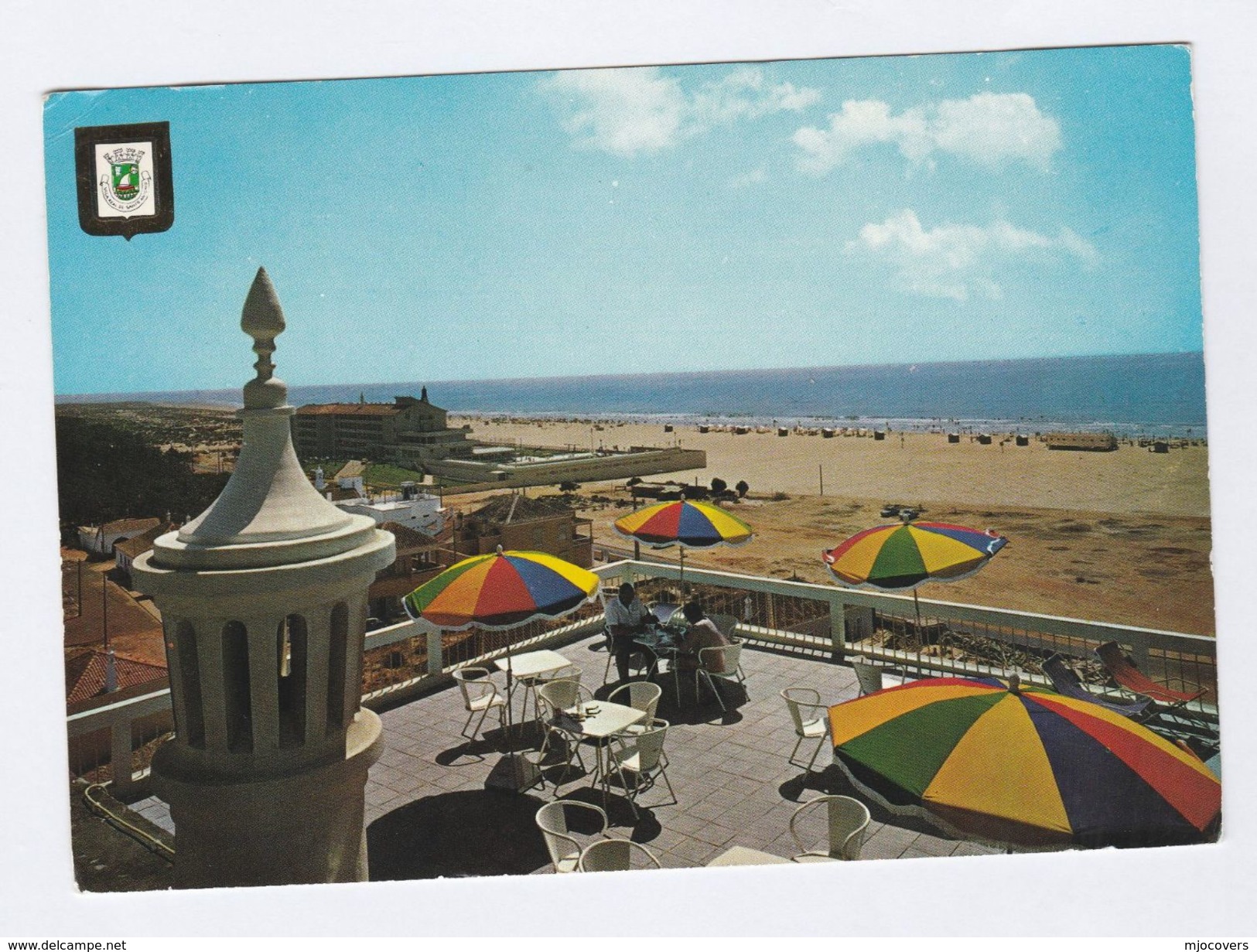 1967 PORTUGAL Stamps COVER (Postcard VILA REAL DE SANTO ANTONIO Praia De Monte Gordo) To GB - Briefe U. Dokumente