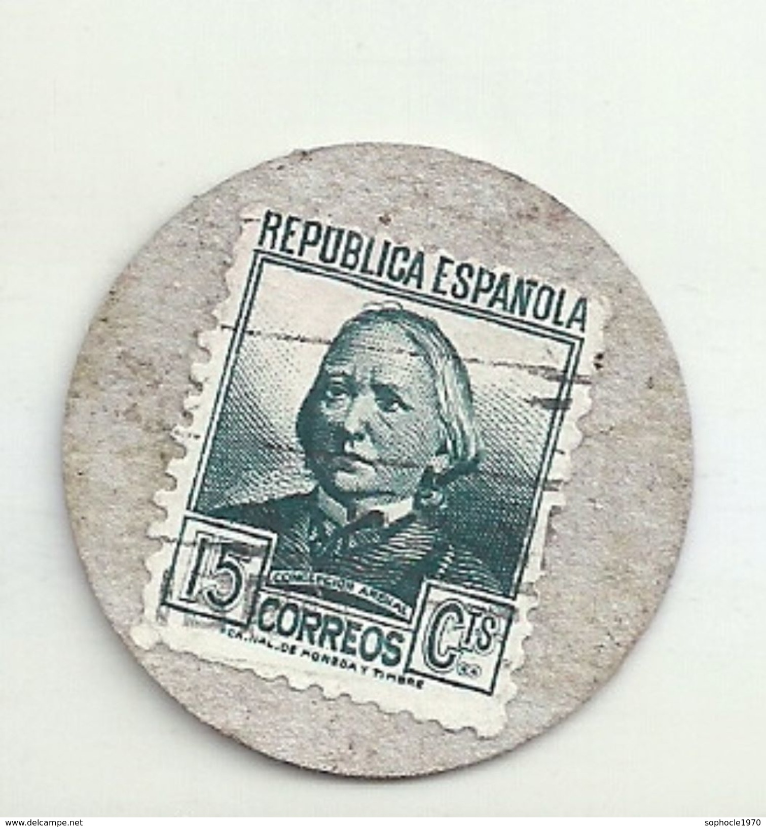 ESPAGNE - 1937 - République Espagnole  BARCELONE- PREMIA DE MAR -  Monéda D'Os Provisionas - Monnaie Carton Timbre -  Noodgeld