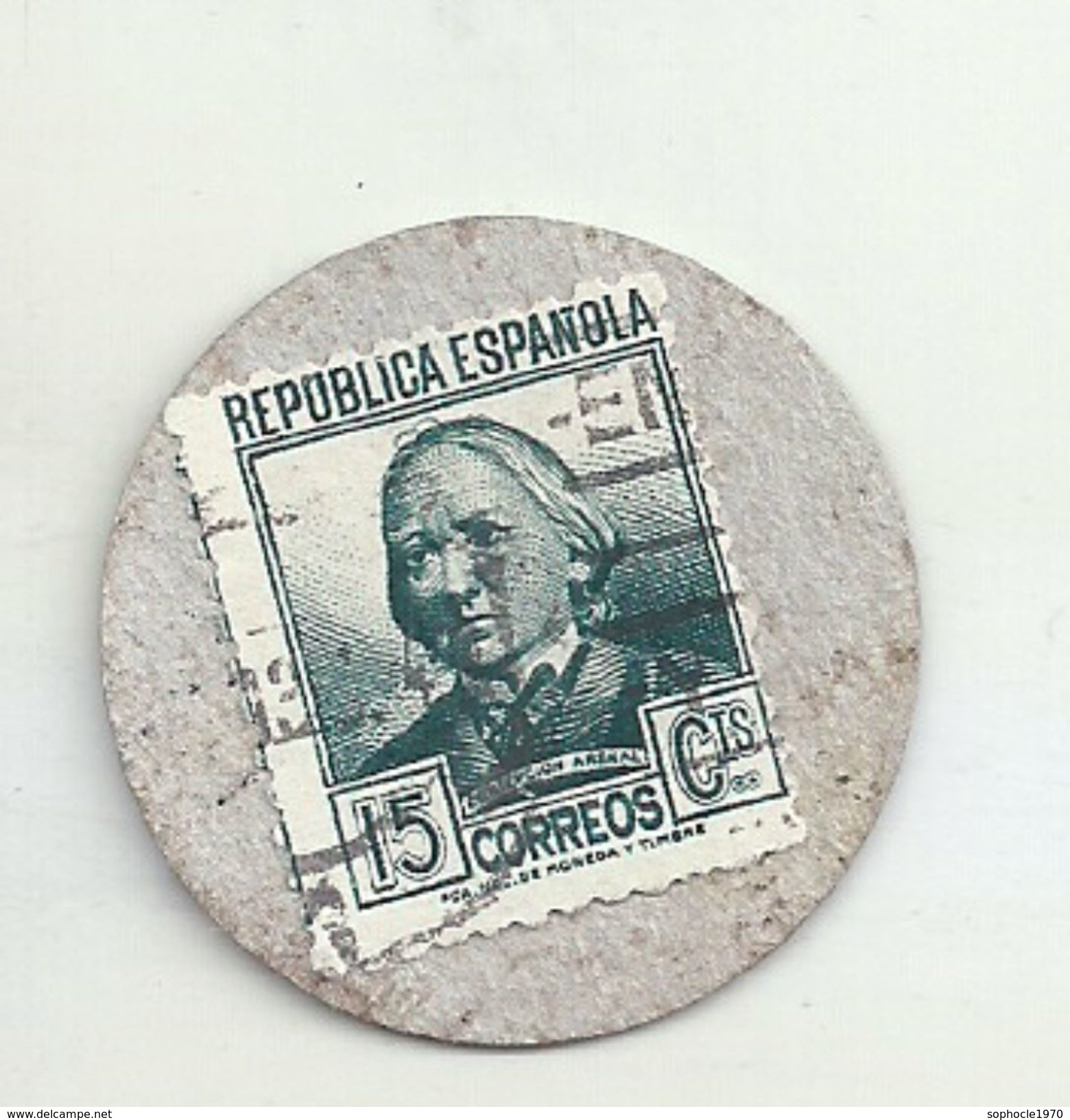 ESPAGNE - 1937 - République Espagnole  CATALOGNR - SEO DE URGEL -  Monéda D'Os Provisionas - Monnaie Carton Timbre -  Monedas De Necesidad