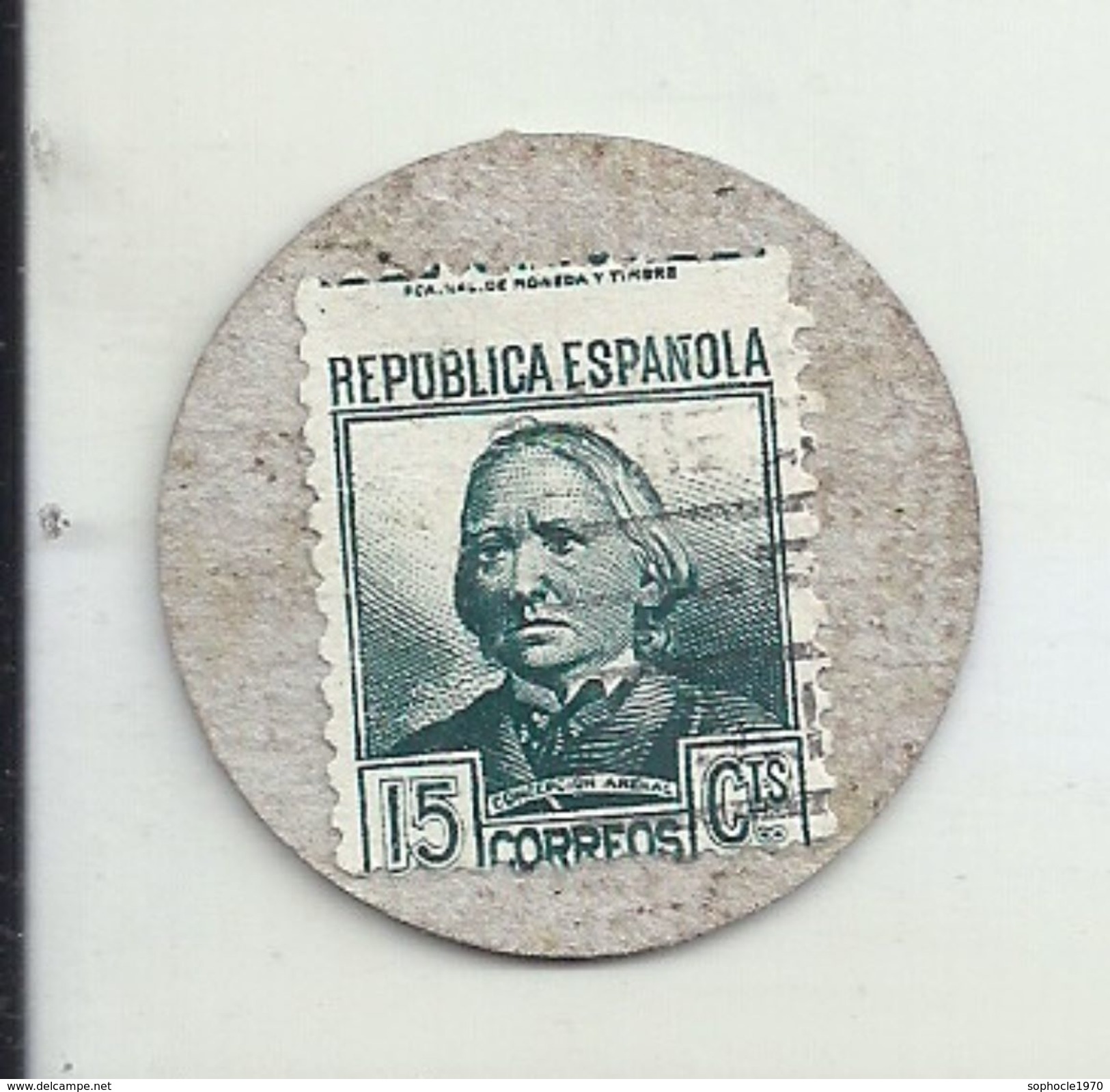 ESPAGNE - 1937 - République Espagnole  CATALOGNE - GERONE  PALAFRUGELL-  Monéda D'Os Provisionas - Monnaie Carton Timbre -  Monedas De Necesidad