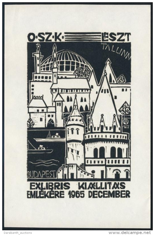 Olvashatatlan Jelz&eacute;ssel: Ex Libris Ki&aacute;ll&iacute;t&aacute;s 1965. Klis&eacute;, Pap&iacute;r, 18x12 Cm - Other & Unclassified