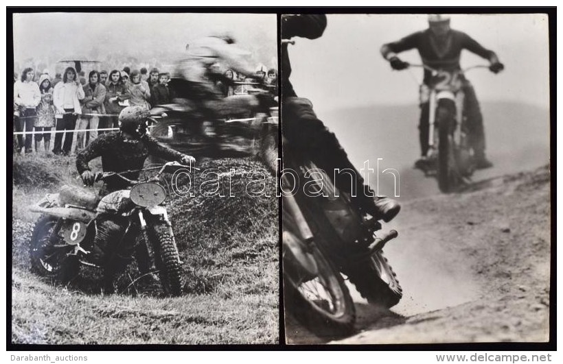 Cca 1970 Zsigri Oszk&aacute;r (1933-?): Motocross I-II., Egyik Pecs&eacute;ttel Jelzett, Vintage... - Other & Unclassified