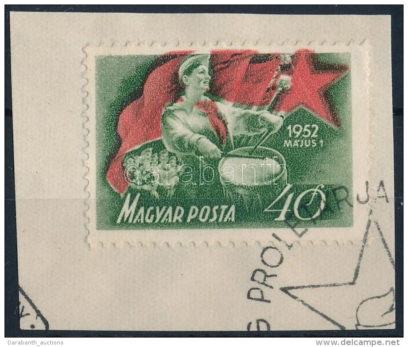 1952 M&aacute;jus 11 40f Lefel&eacute; Tol&oacute;dott Piros Sz&iacute;nnyomattal - Other & Unclassified