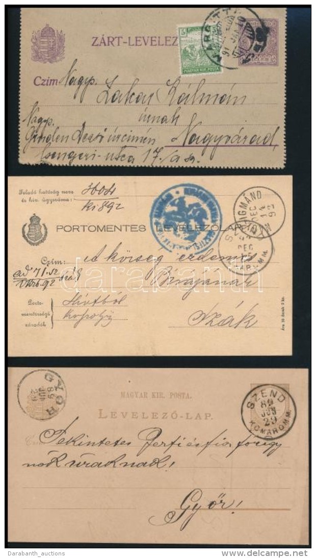 1889-1892 2 Db LevelezÅ‘lap + 1919 D&iacute;jjegyes Z&aacute;rt LevelezÅ‘lap - Other & Unclassified