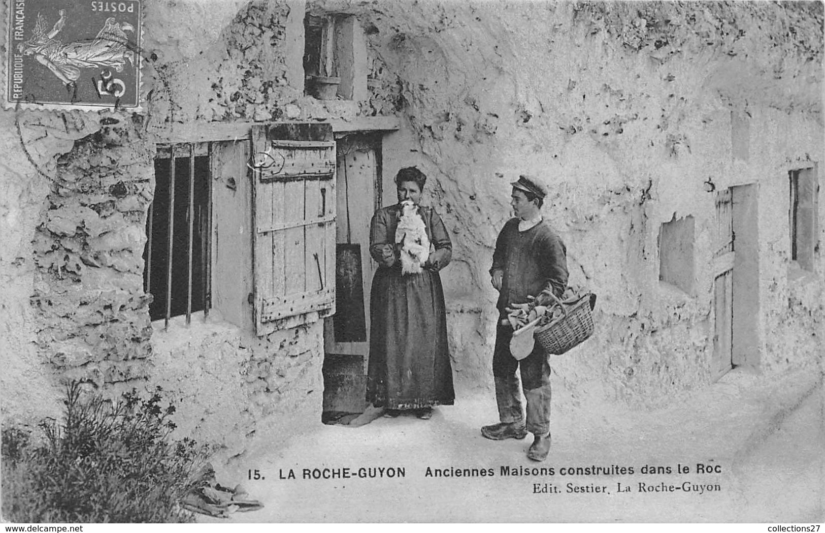 95-LA ROCHE GUYON- ANCIENNES MAISONS CONSTRUITE DANS LE ROC - La Roche Guyon