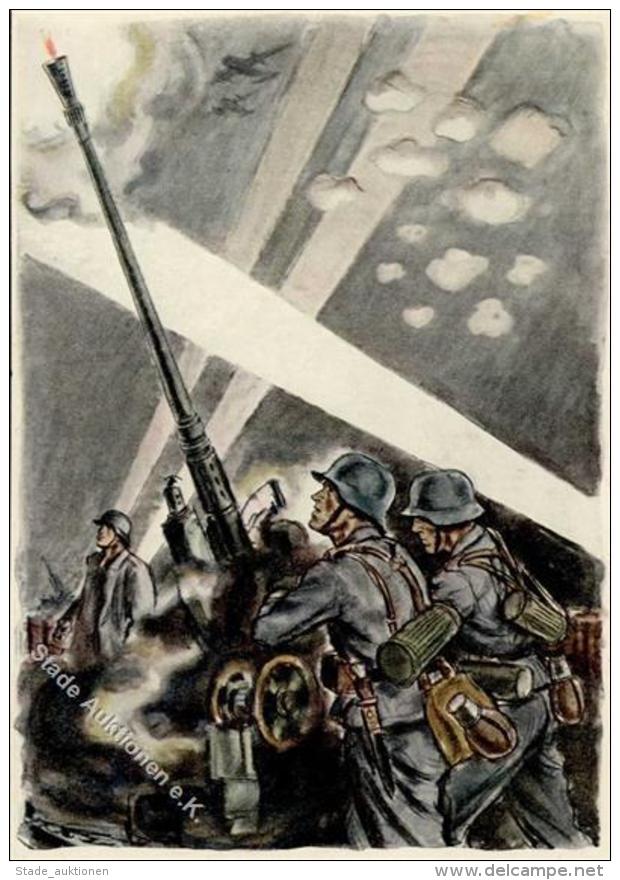 Propaganda WK II Flak K&uuml;nstlerkarte I- - Weltkrieg 1939-45