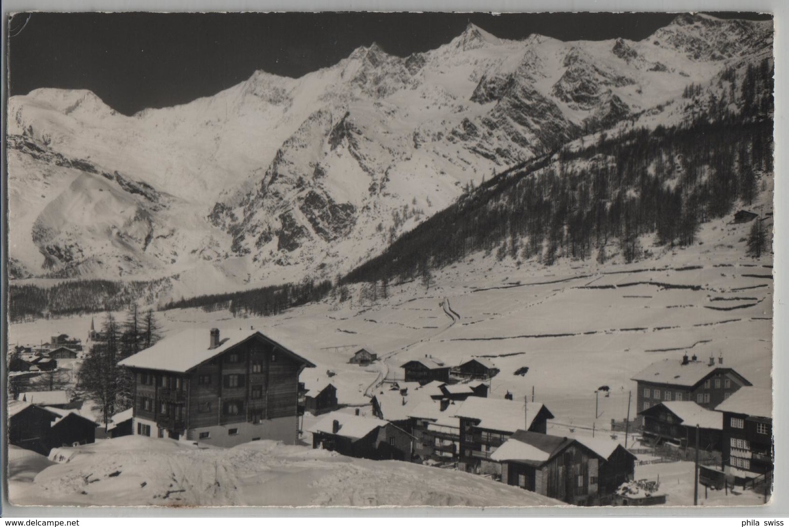 Saas-Fee (1800 M) Alphubel, Täschhorn, Dom, Südlenz Im Winter En Hiver - Photo: E. Gyger No. 20023 - Täsch