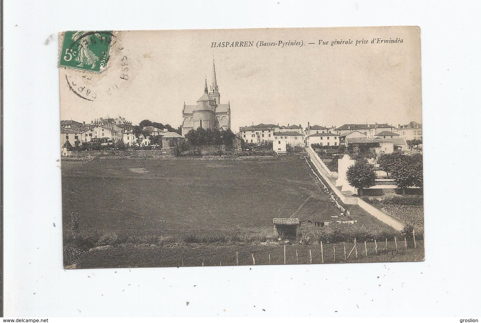 HASPARREN (BASSES PYRENEES) VUE GENERALE PRISE D'ERMINDEA 1911 - Hasparren