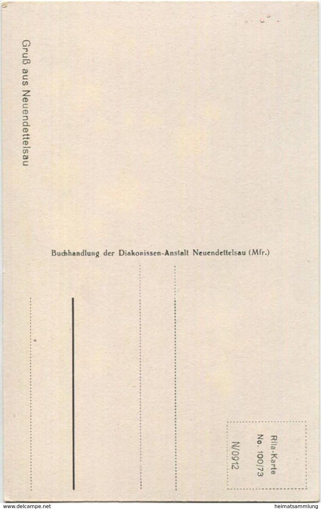 Neuendettelsau - Verlag Buchhandlung Der Diakonissen-Anstalt - Neuendettelsau