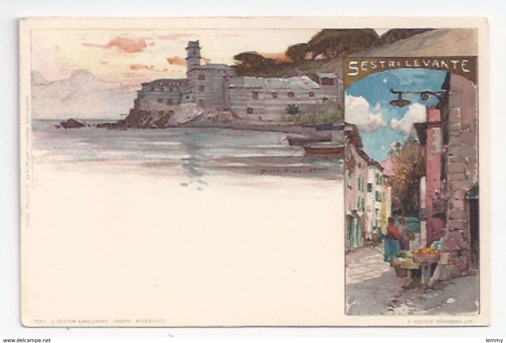 ILLUSTRATEUR : MANUEL WIELANDT - ITALIE - SESTRI LEVANTE- PRECURSEUR - LITHOGRAPHIE  NISTER - VELTEN 214 - Wielandt, Manuel