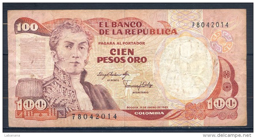 506-Colombie Billet De 100 Pesos Oro 1983 - 780 - Colombia