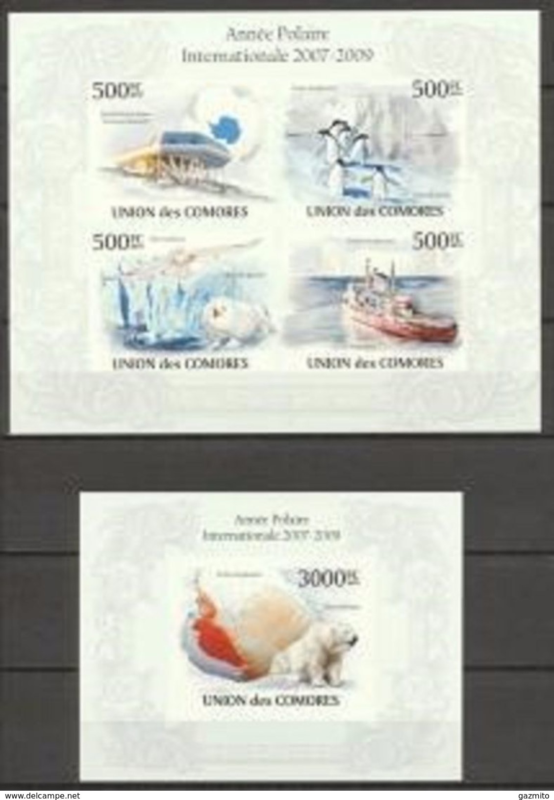 Comores 2010, International Polar Year, 4val In BF +BF IMPERFORATED - Internationales Polarjahr