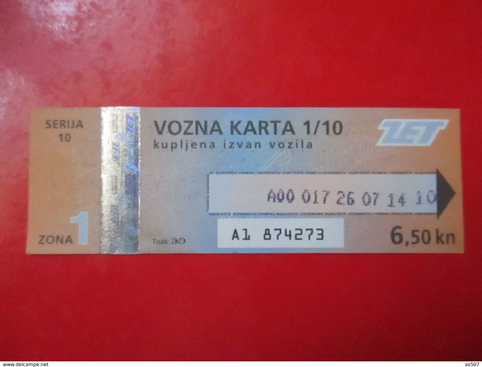 X2-Tram Ticket-ZET / Zagreb Electric Tram - Europe