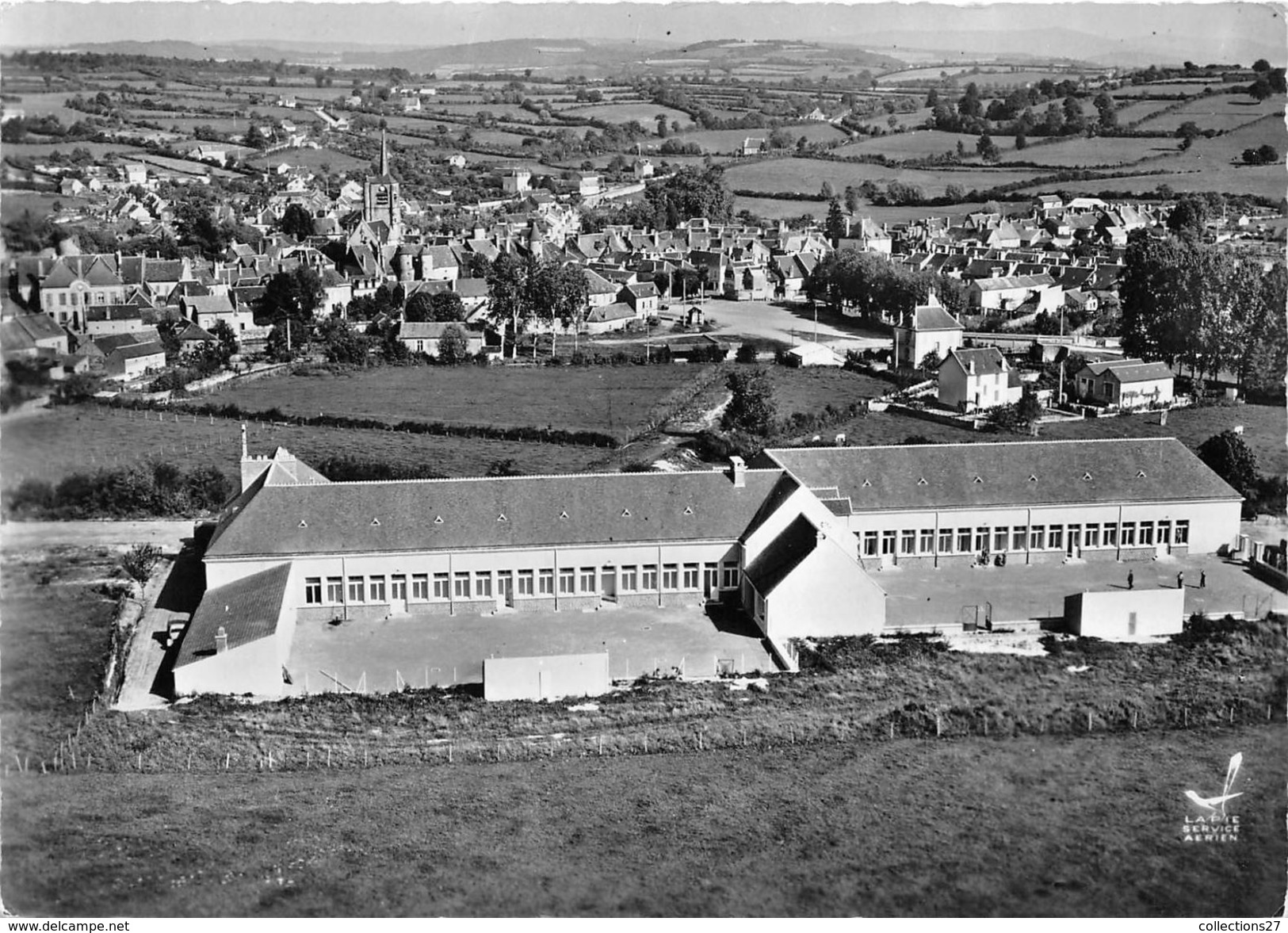 58-MOULINS-ENGILBERT- VUE DU CIEL , LE GROUPE SCOLAIRE - Moulin Engilbert