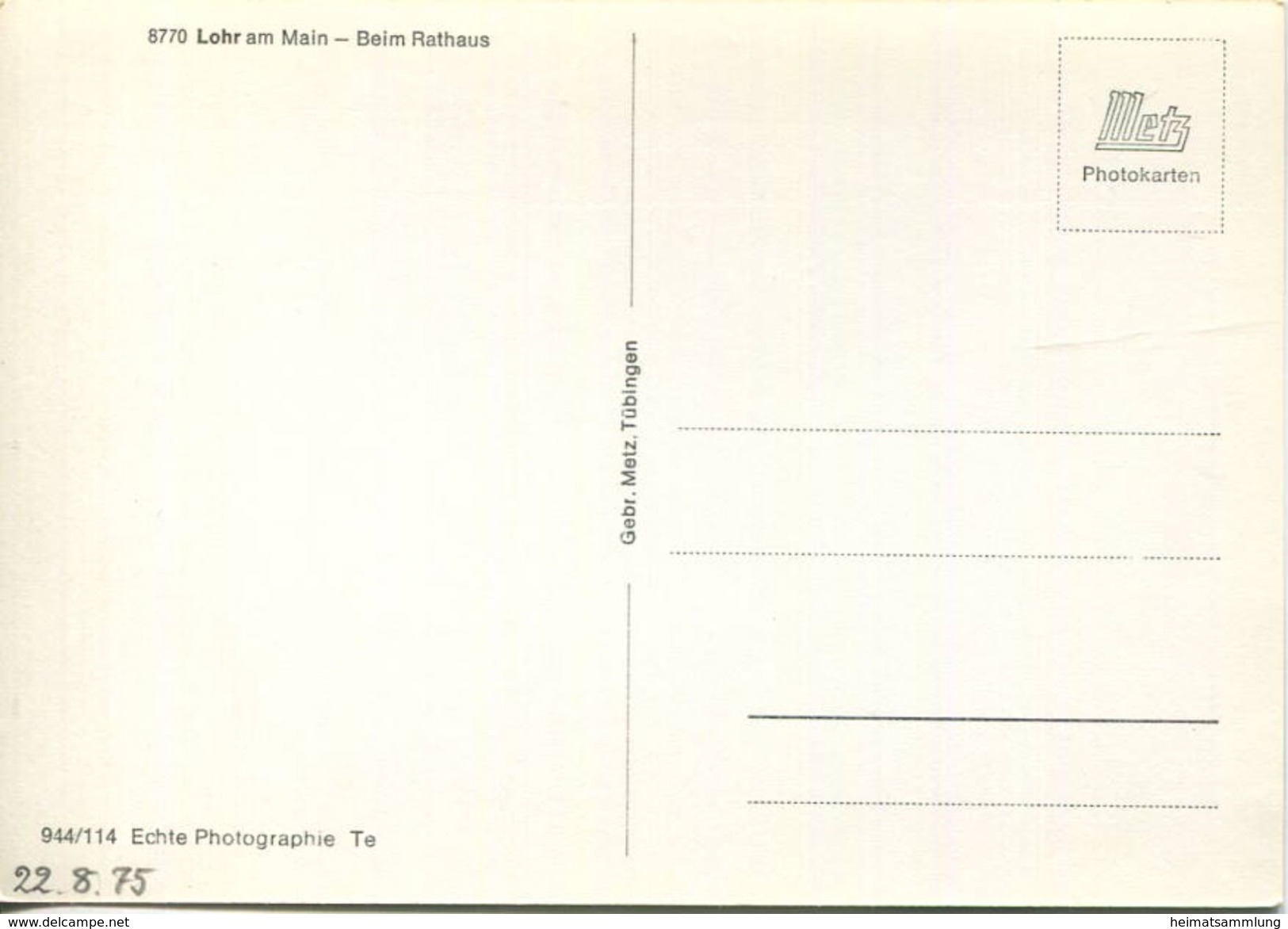 Lohr - Beim Rathaus - Foto-AK Grossformat - Verlag Gebr. Metz Tübingen - AK-Grossformat - Lohr