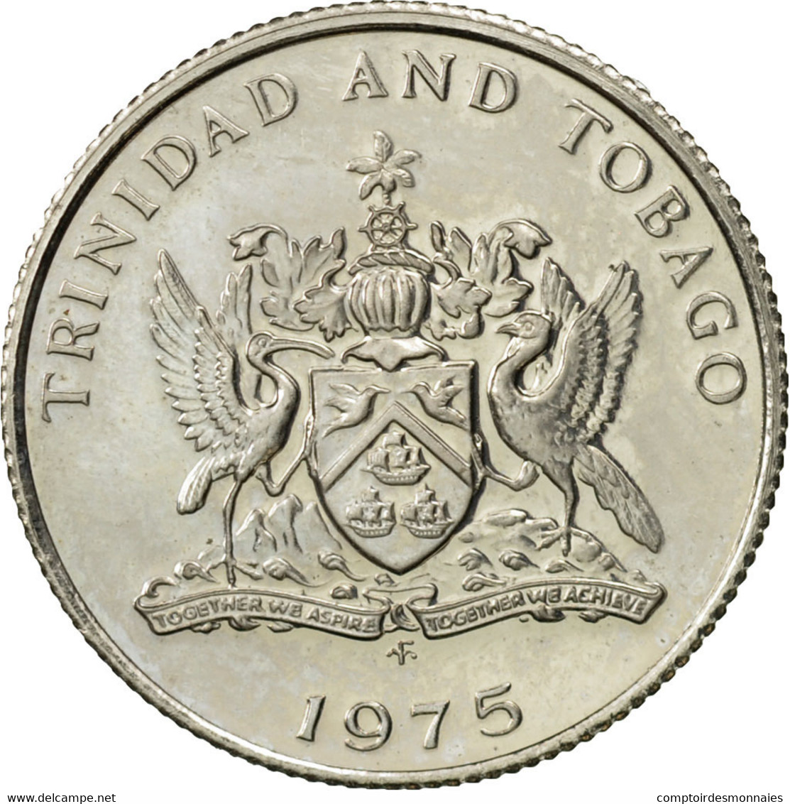 Monnaie, TRINIDAD & TOBAGO, 10 Cents, 1975, Franklin Mint, SUP, Copper-nickel - Trinité & Tobago