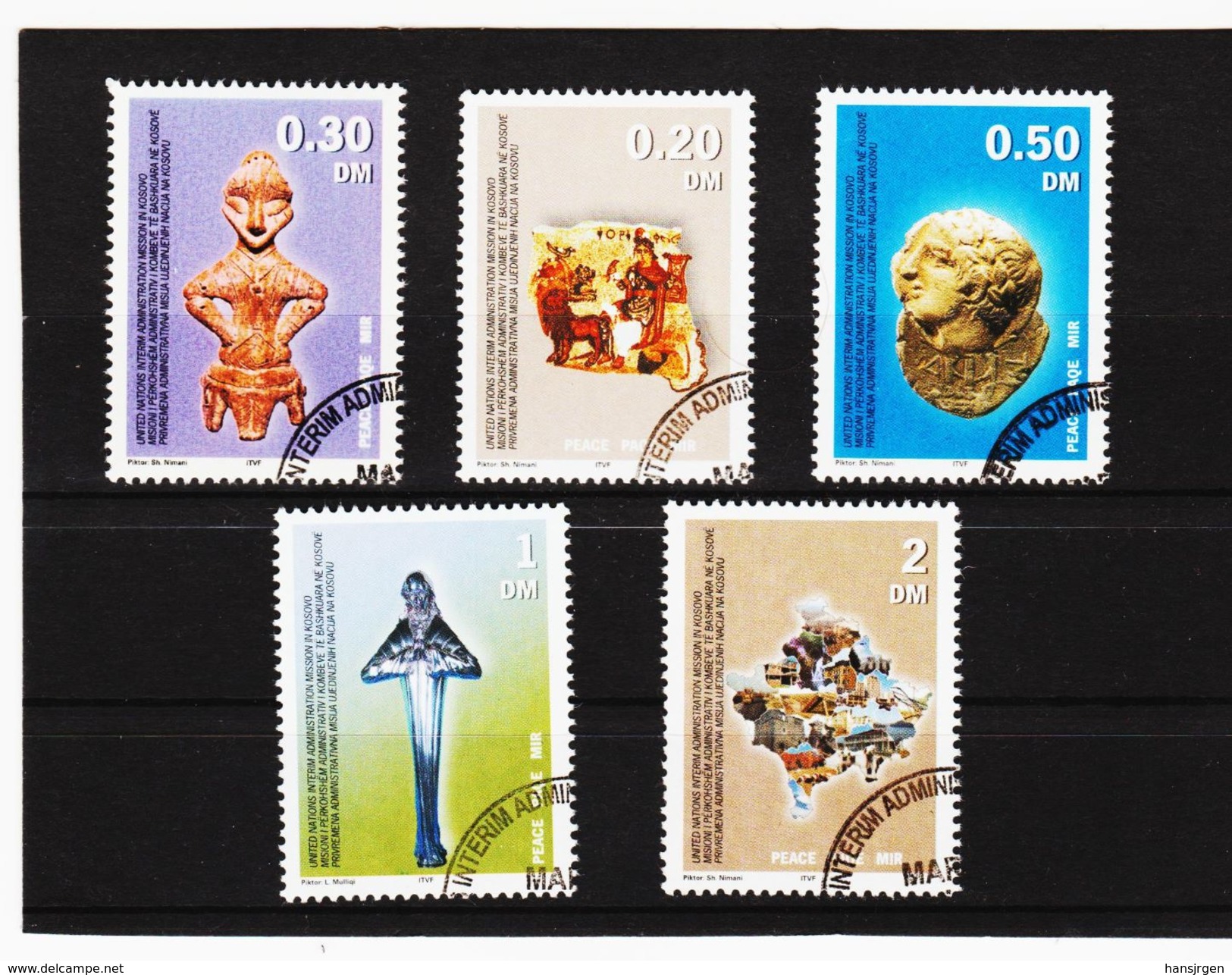 MOO616 UNO KOSOVO UNMIK  INTERIMSVERWALTUNG Im KOSOVO  2000 MICHL 1-5 Used / Gestempelt - Used Stamps