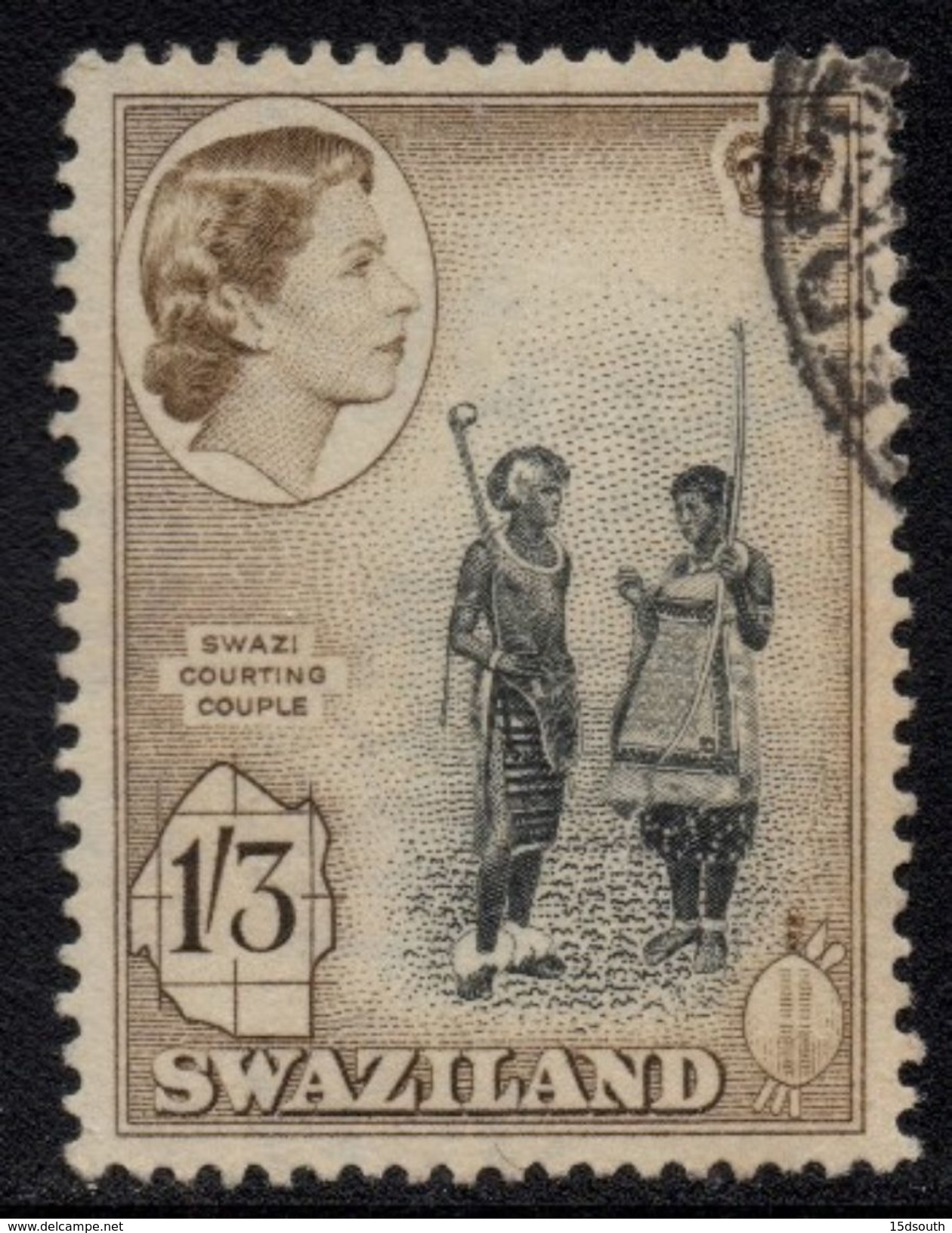 Swaziland - 1956 QEII 1s3d (o) # SG 60 - Swaziland (...-1967)