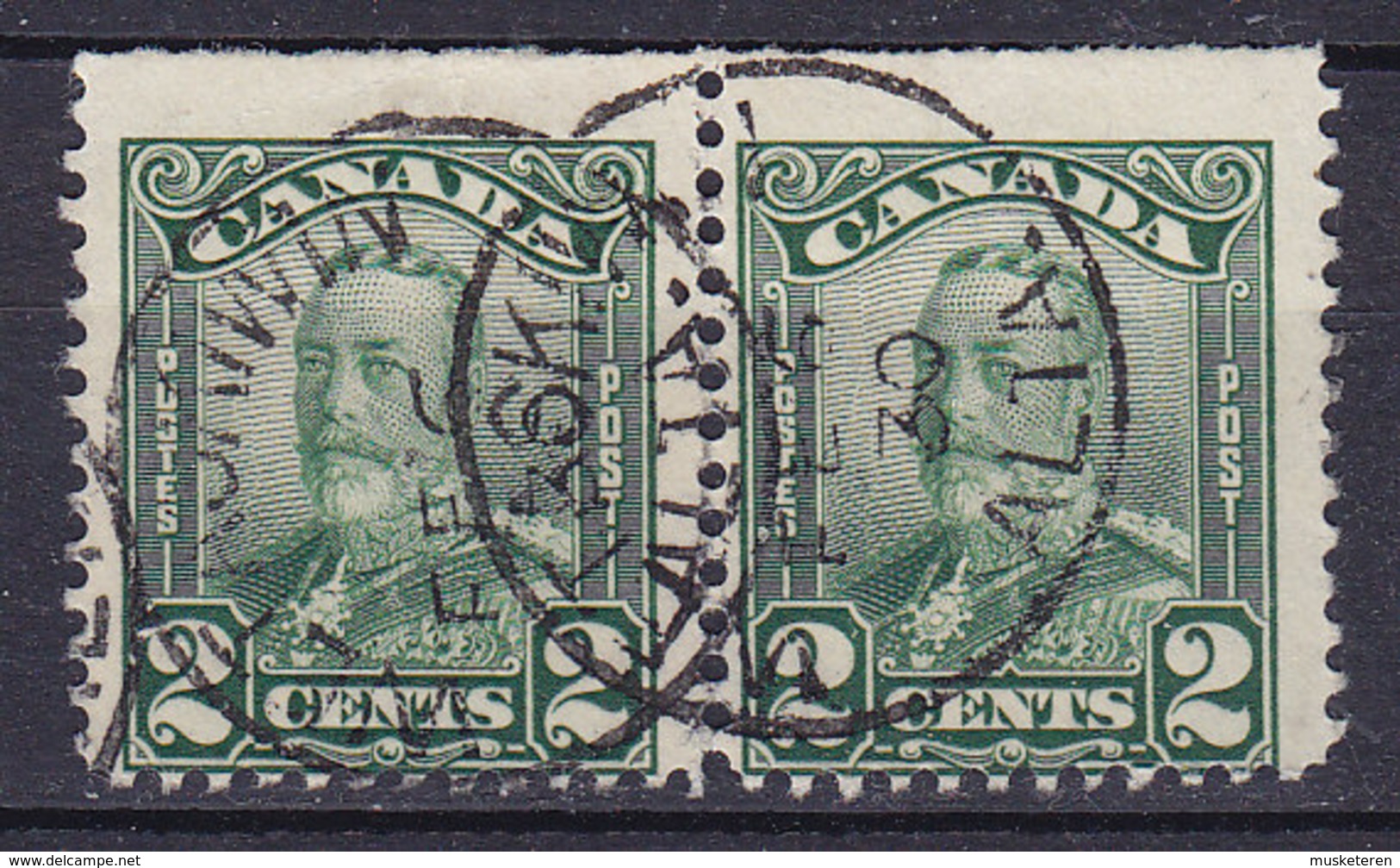 Canada 1930 SG. 306 2c. Edward VII. 3-sidet Perf. Fra Hæfte Booklet Markenheftchen - Einzelmarken