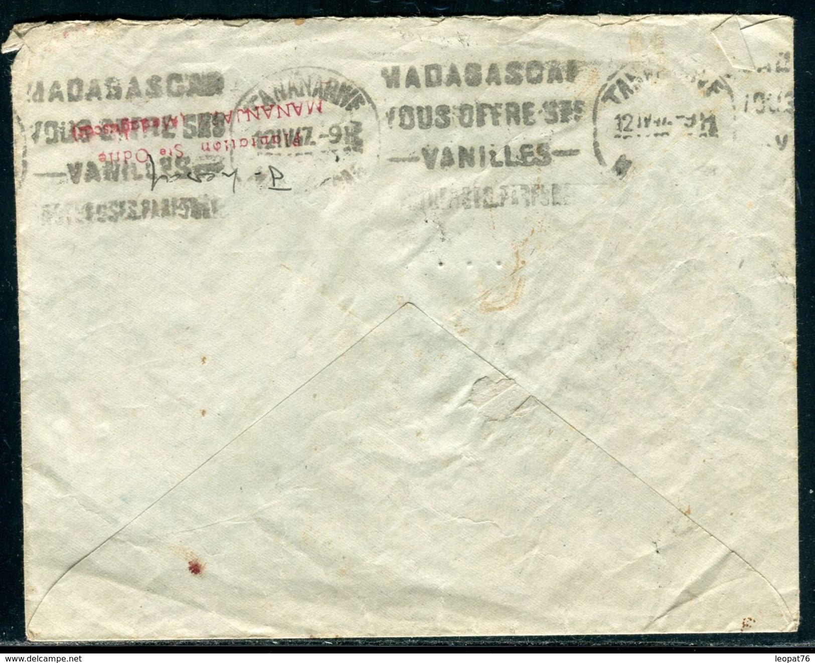 France / Madagascar - Enveloppe Commerciale ( Plantation ) De Mananjary  Pour Taverny En 1947 - Ref JJ 129 - Storia Postale