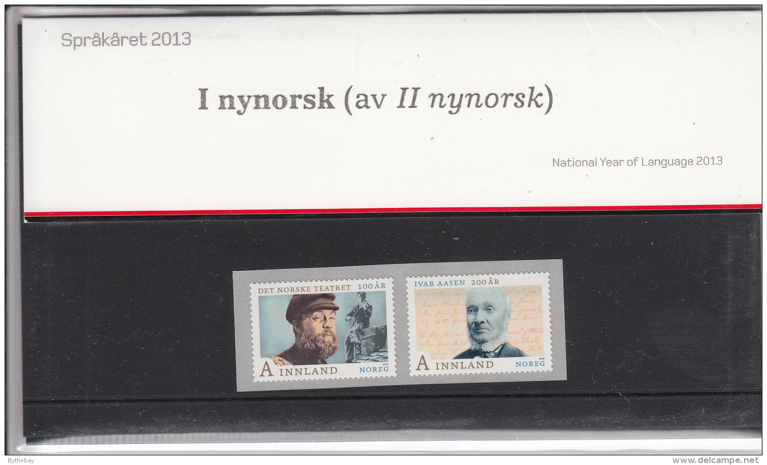 Norway 2013 Presentation Pack Set Of 2 National Year Of Language - Ivar Aasen, Lasse Kolstad - Ungebraucht