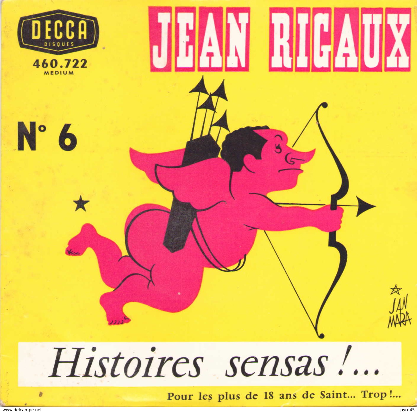 45 TOURS JEAN RIGAUX DECCA 460722 HISTOIRES SENSAS - Humor, Cabaret