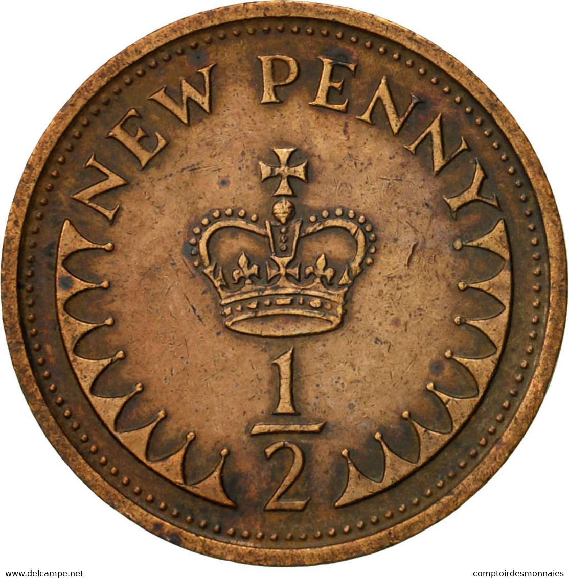 Monnaie, Grande-Bretagne, Elizabeth II, 1/2 New Penny, 1974, TB, Bronze, KM:914 - 1/2 Penny & 1/2 New Penny