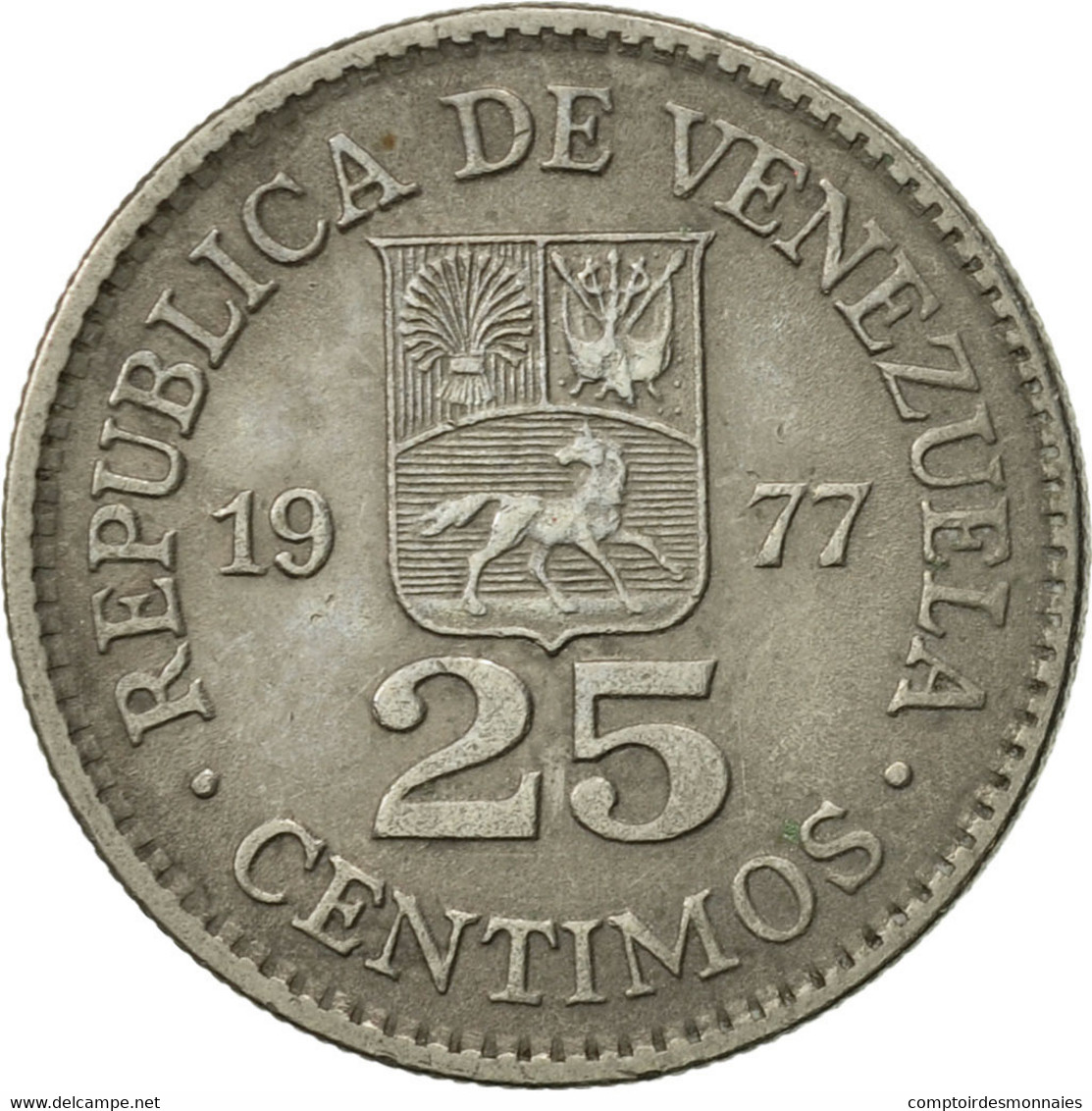 Monnaie, Venezuela, 25 Centimos, 1977, Werdohl, Vereinigte Deutsche Metallwerke - Venezuela