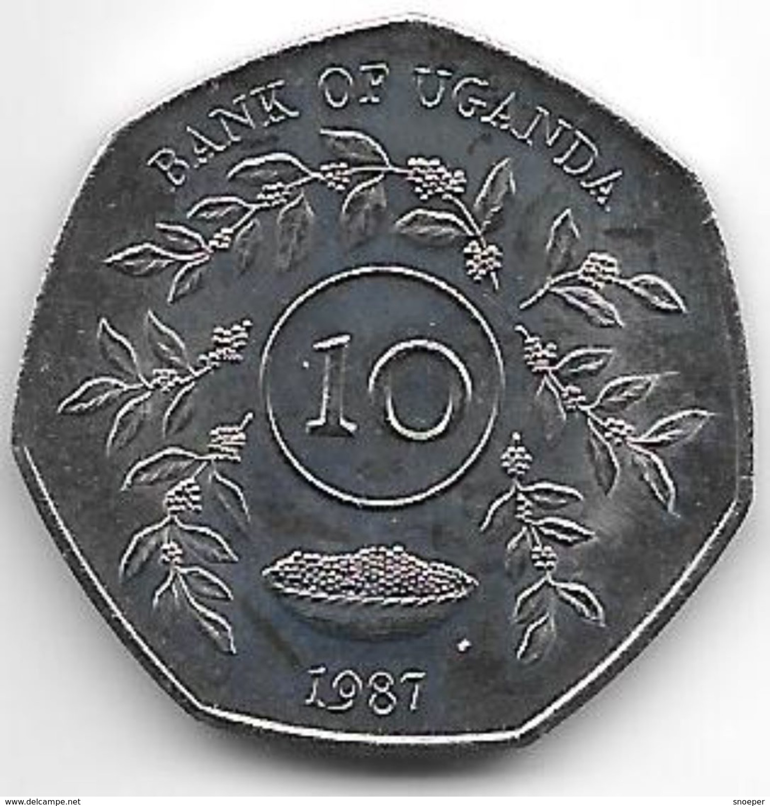 *uganda 10 Shilling 1987  Km 30 - Uganda