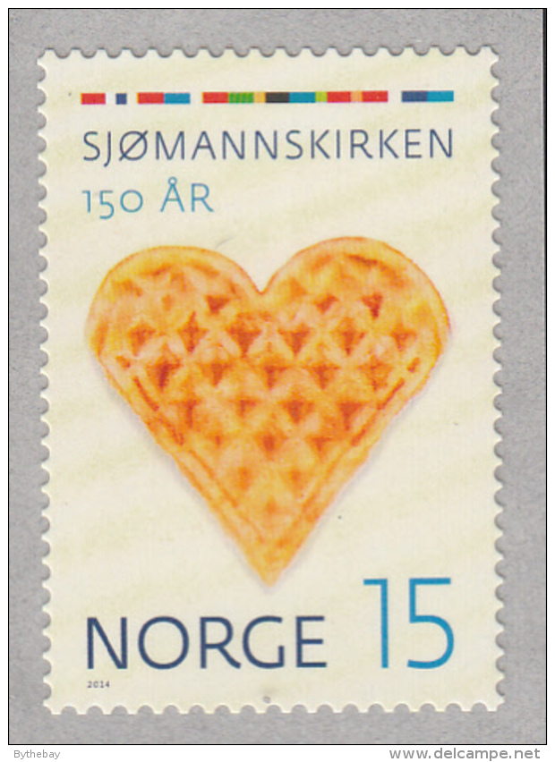 Norway 2014 15k Heart-shaped Waffle, Flag Stripes - Norwegian Church Abroad 150 Years - Nuovi