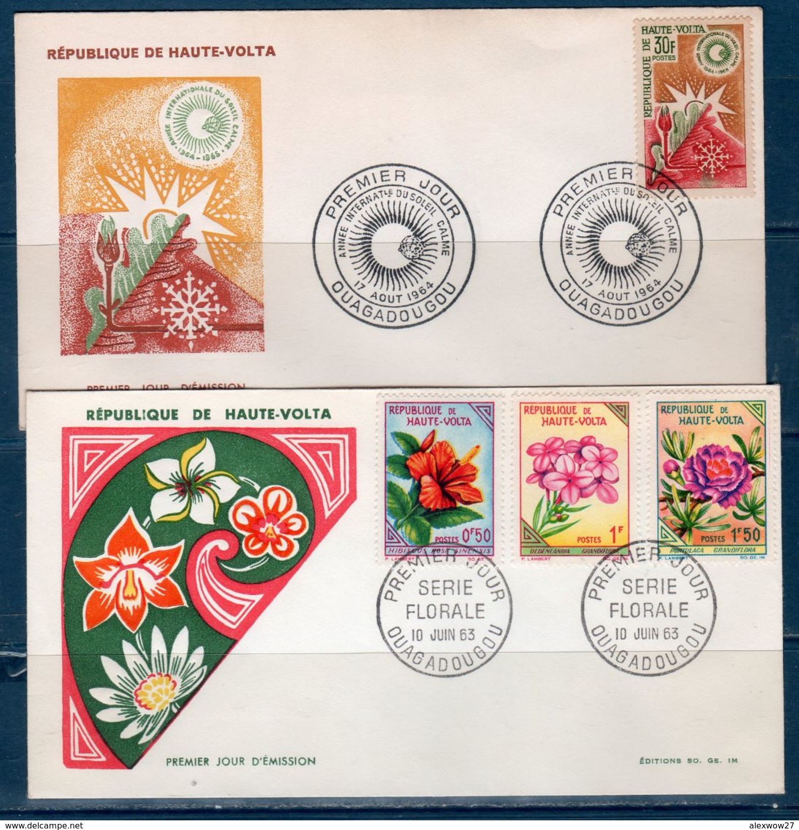 ALTO VOLTA -- HAUTE VOLTA 1961-1964  FDC - Lettres & Documents