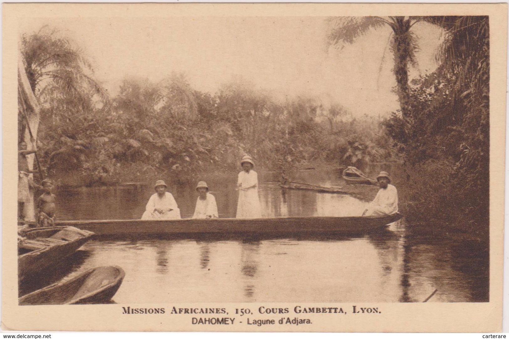 AFRIQUE DAHOMEY,danhomé 1900,sud Est Bénin Actuel,royaume Africain,Missionnaire Sur L´eau,lagune Adjara,rare - Dahomey