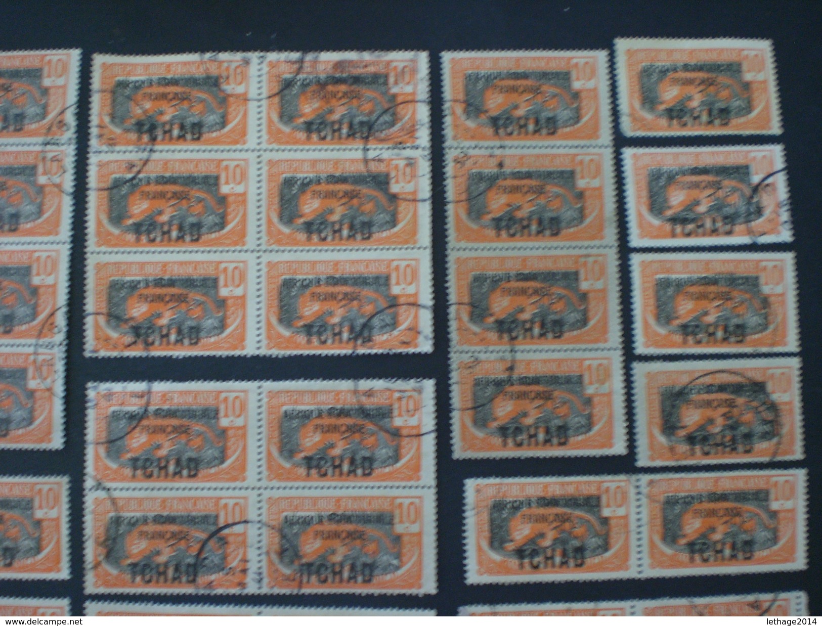 TCHAD CHAD 1925 Panthere Overprinted "AFRIQUE EQUATORIALE FRANCAISE" X 40 Pezzi - Oblitérés