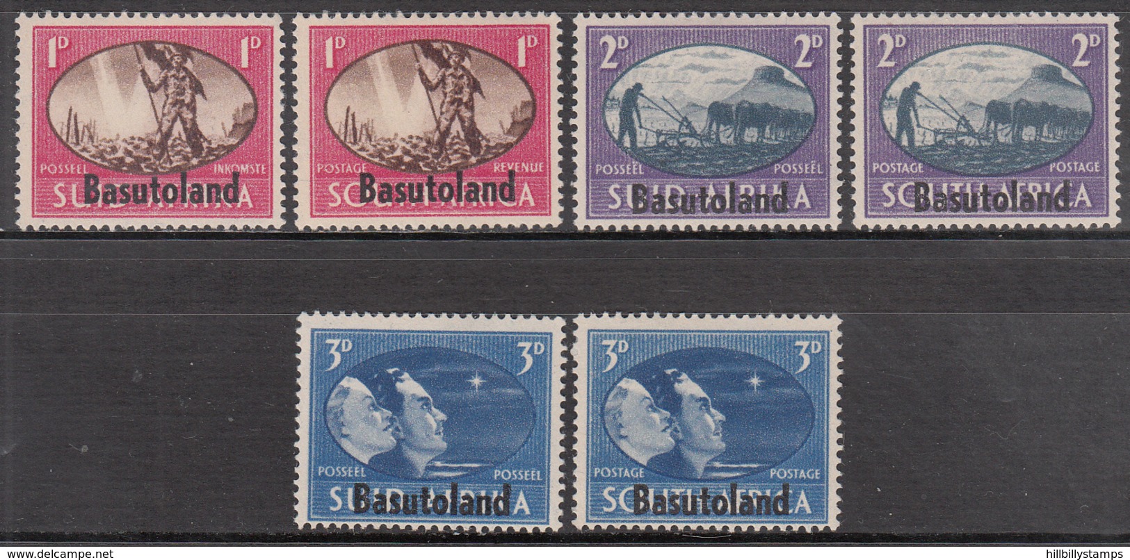 BASUTOLAND      SCOTT NO. 29 A-B --31 A-B      MINT HINGED      YEAR 1945 - 1933-1964 Colonia Británica