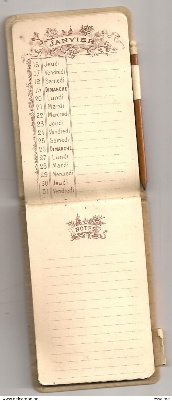 Calendrier Carnet 1902. Société Générale Néerlandaise à Paris. Assurances + Crayon - Klein Formaat: 1901-20