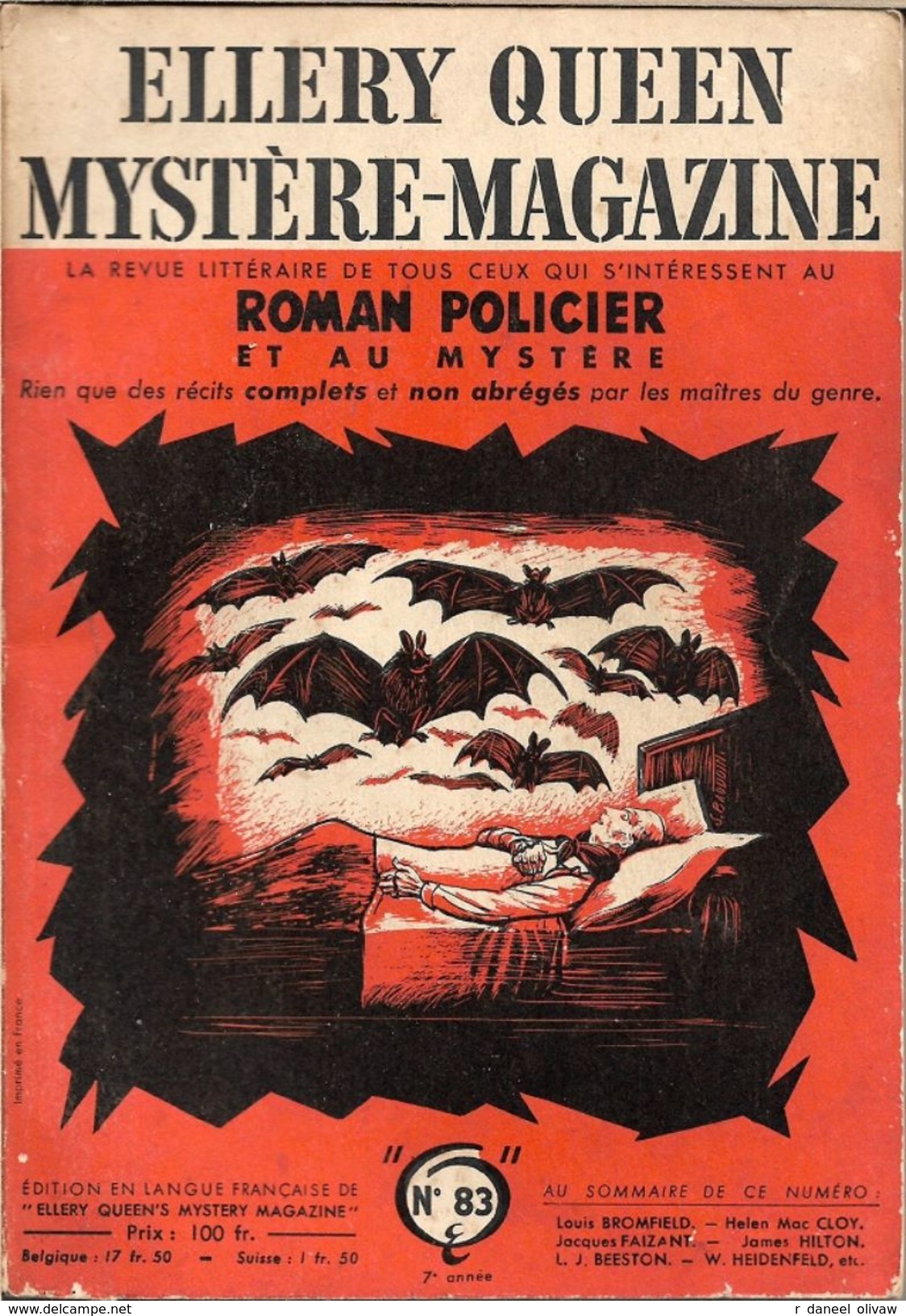 Mystère Magazine N° 83, Décembre 1954 (BE+) - Opta - Ellery Queen Magazine
