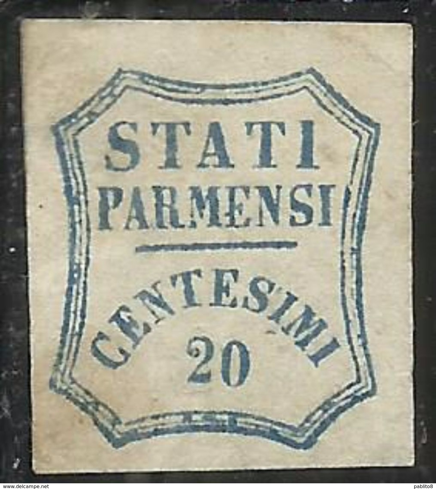 ANTICHI STATI: PARMA 1859 GOVERNO PROVVISORIO CENT. 20 CENTESIMI 20c MLH - Parma