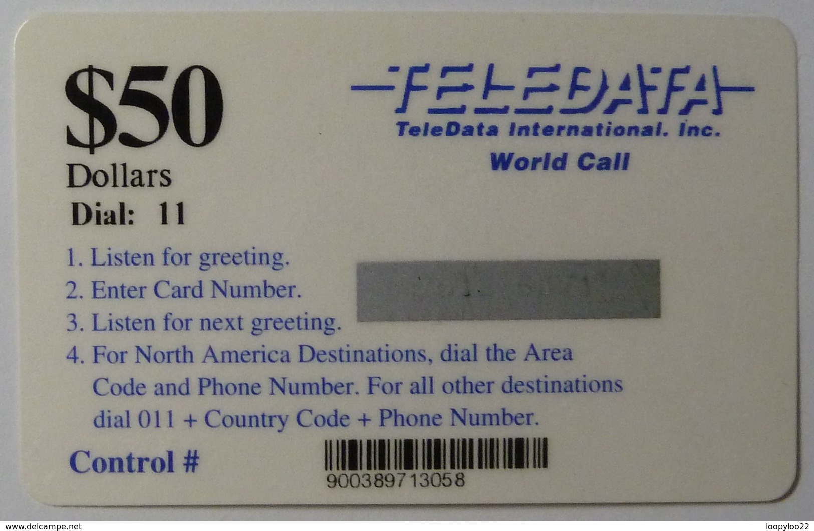 BOSNIA - Remote Memory - Teledata - $50 - Short Bar - Mint - Bosnië