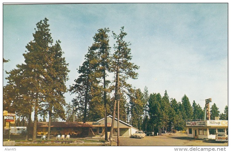 Spokane Washington, Hilltop Motel, Lodging, Auto, Store, C1950s/60s Vintage Postcard - Spokane