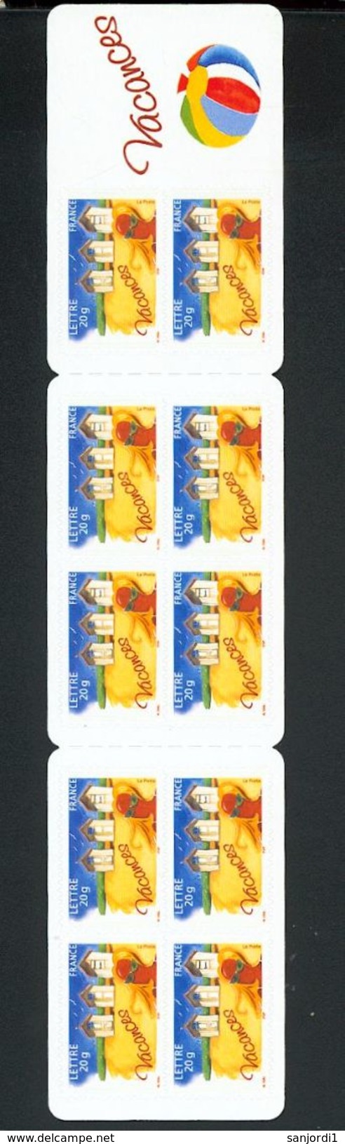 France   53 Bc Vacances Autoadhésifs Non Plié Neuf ** TB MNH Sin Charnela Faciale 14.3 Euros - Booklets