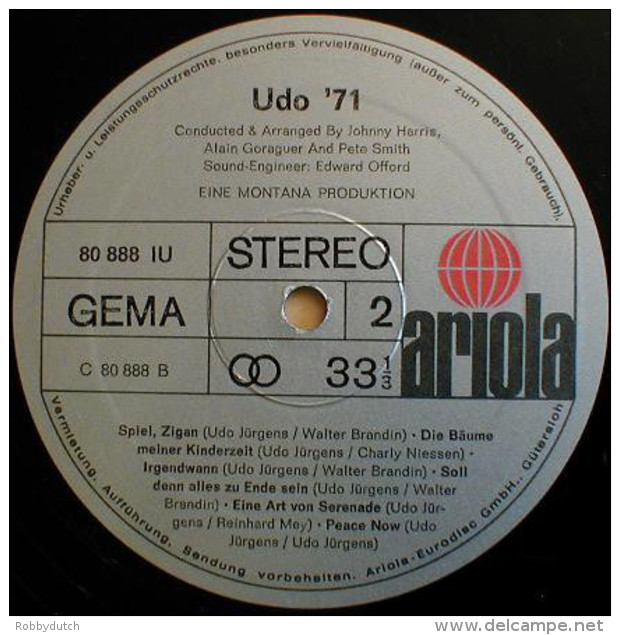 * LP *  UDO JÜRGENS - UDO '71 (Germany 1971 EX-!!!) - Other - German Music