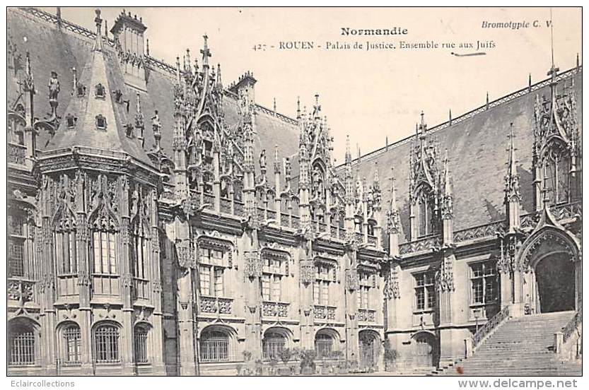 Judaisme.Judaica.Juif..     Synagogue   Rouen  Ensemble  Rue Aux Juifs        (scan) - Judaika