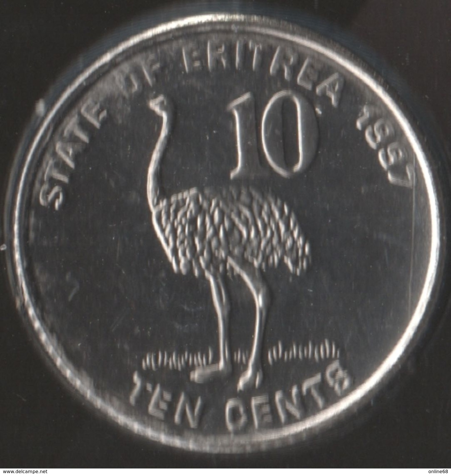 ERITREA 10 CENTS 1997 KM# 45 ANIMAL Ostrich AUTRUCHE - Erythrée