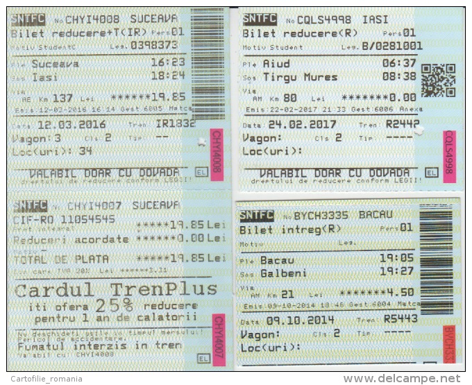 Romania Railway Tickets 3 Items - Europa