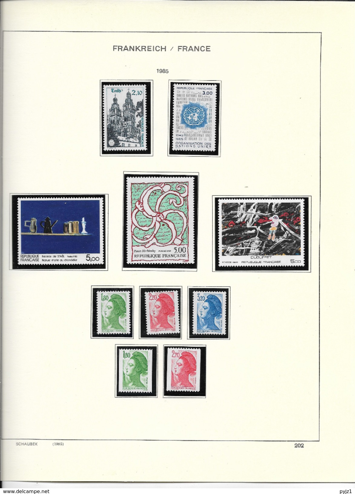 1985 MNH France Année Complète Suivant Michel, Year Collection , Postfris - 1980-1989