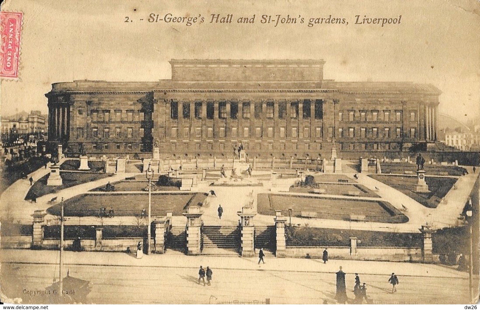 St Georges's Hall And St John's Gardens, Liverpool - Published By J.D. Grant - Liverpool