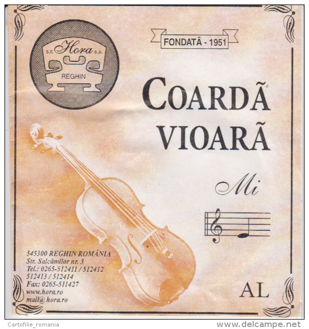 Romania Reghin Violin Strings Envelope Label Empty - Accessoires, Pochettes & Cartons