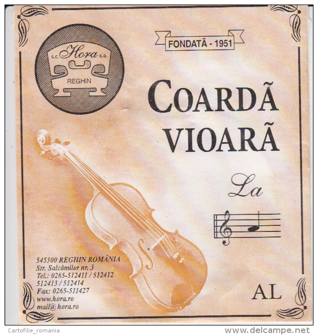 Romania Reghin Violin Strings Envelope Label Empty - Accessories & Sleeves