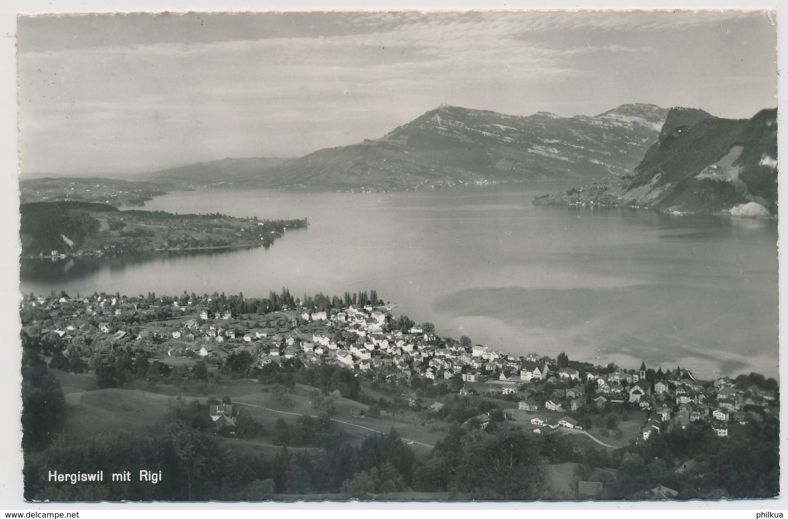 1958 - Hergiswil Mit Rigi - Gelaufen Marke Mit Vollstempel K-Stempel Von Hergiswil - Hergiswil