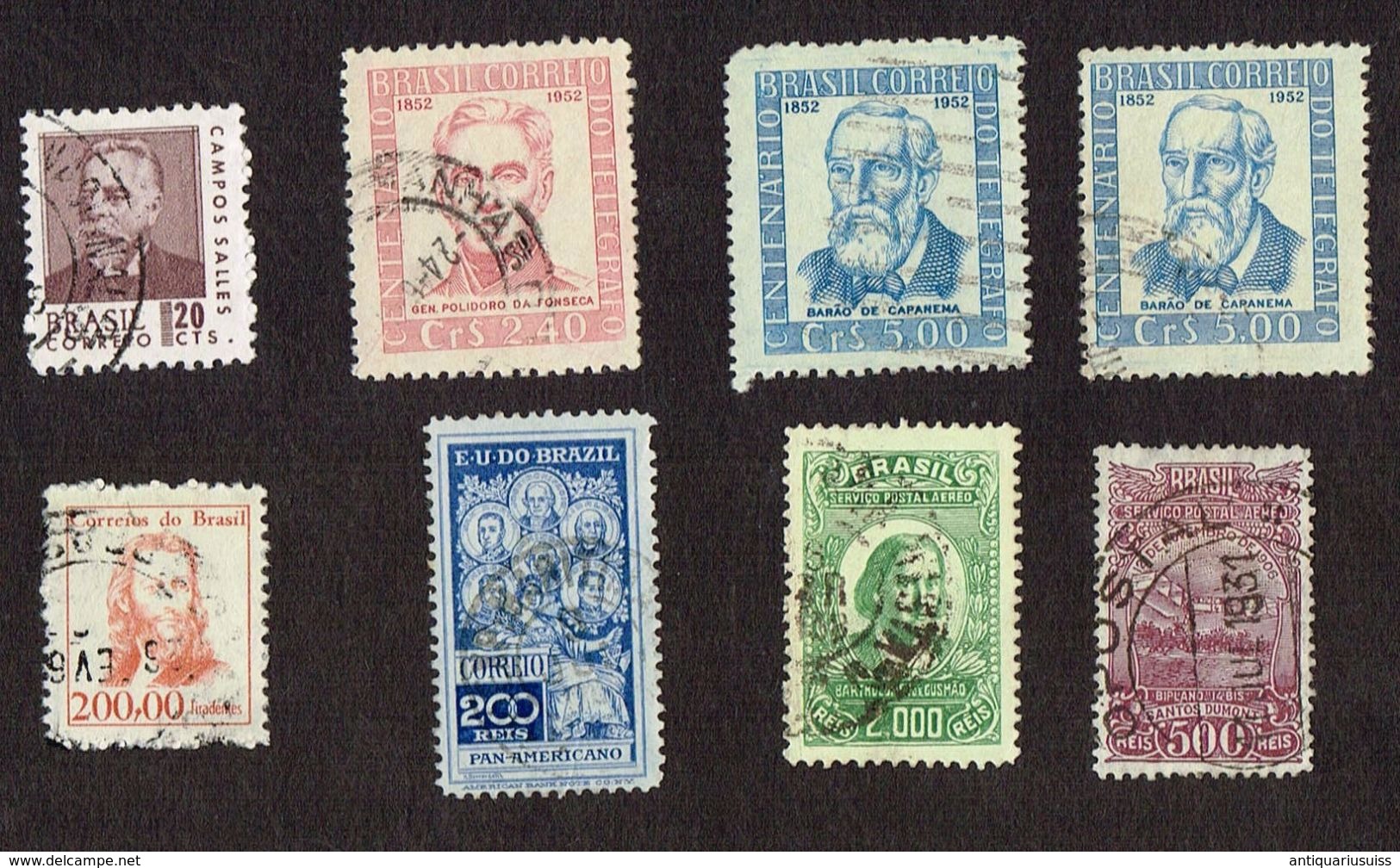 35x Stamps - BRAZIL 1878 100 REIS DOM PEDRO , Selo Comemorativo Do Centenario Do Telégrafo: 1852-1952. Barão De Capanema - Colecciones & Series